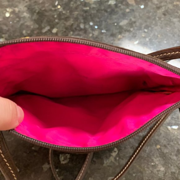 Dooney & Bourke Brown Nylon North South Triple Zip Bag - Picture 5 of 7